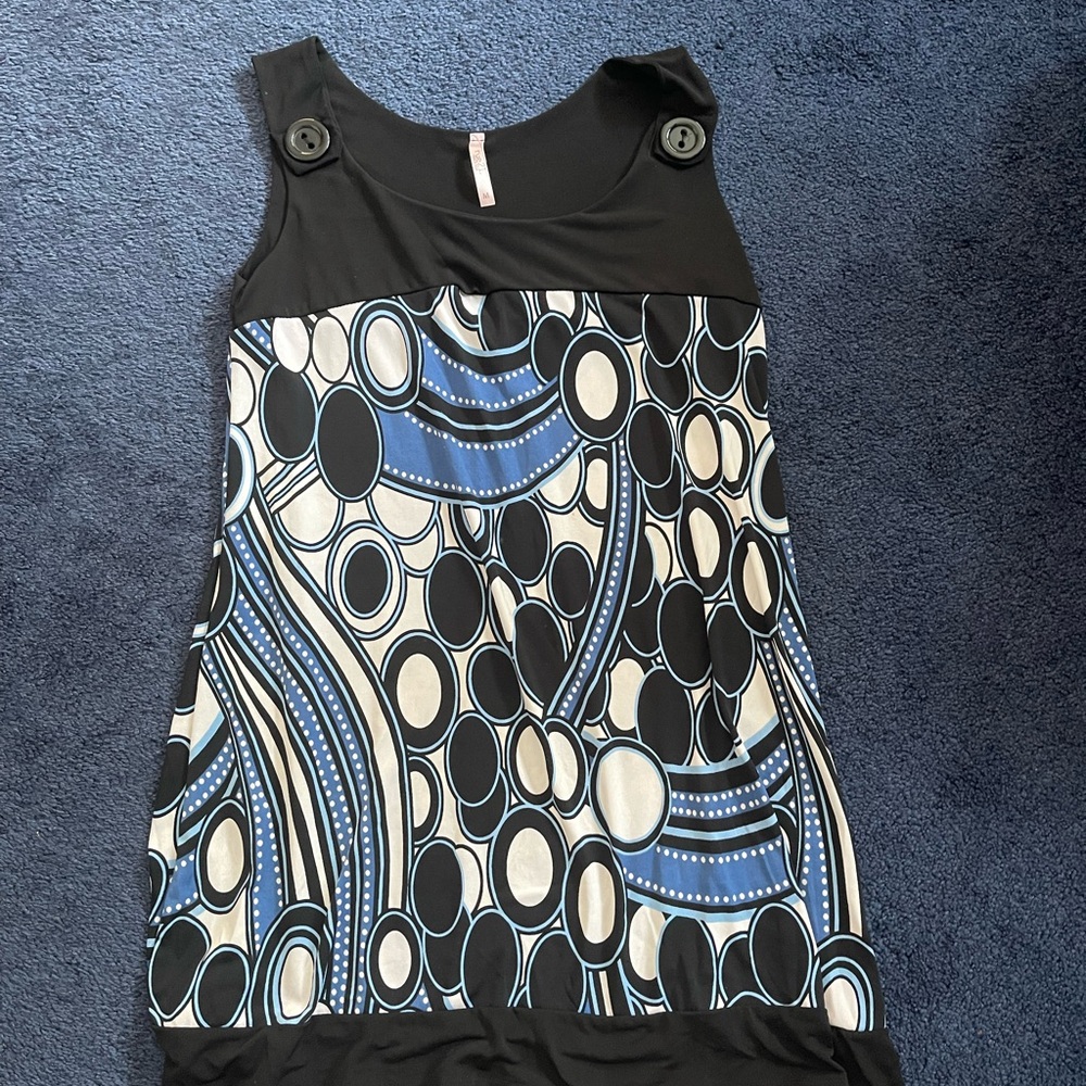 Rue21  Dress with Blue and Black Circles